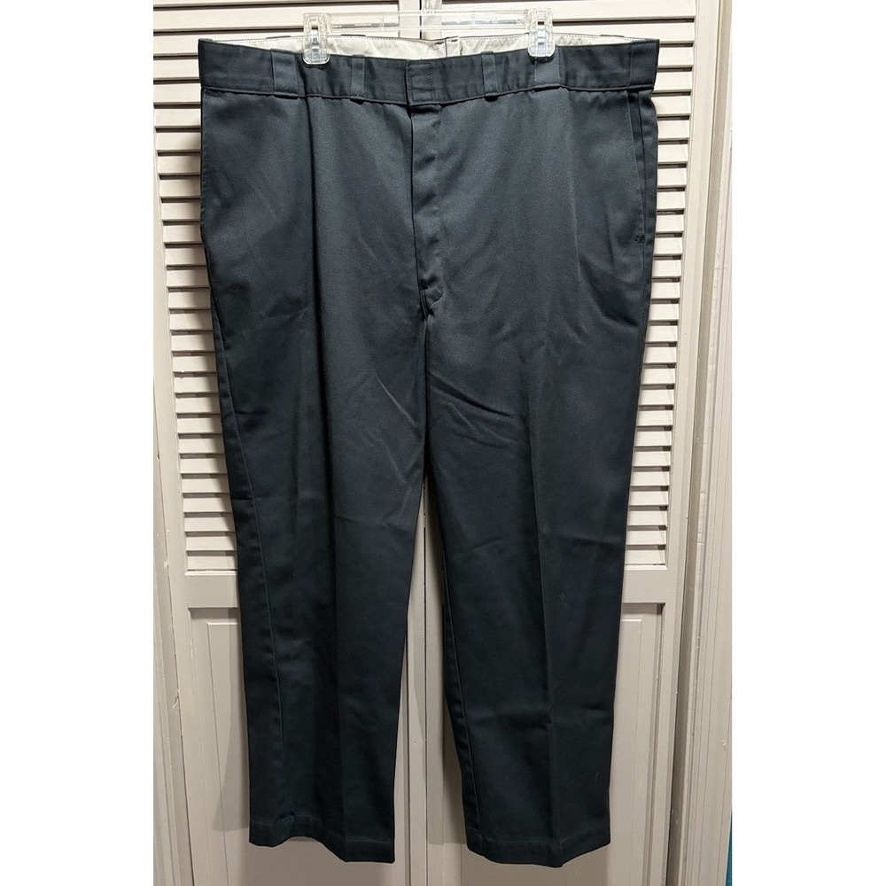 Dickies Men's Twill Work Pants Size 42x29 Dark Gray Pockets Logo Straight Leg